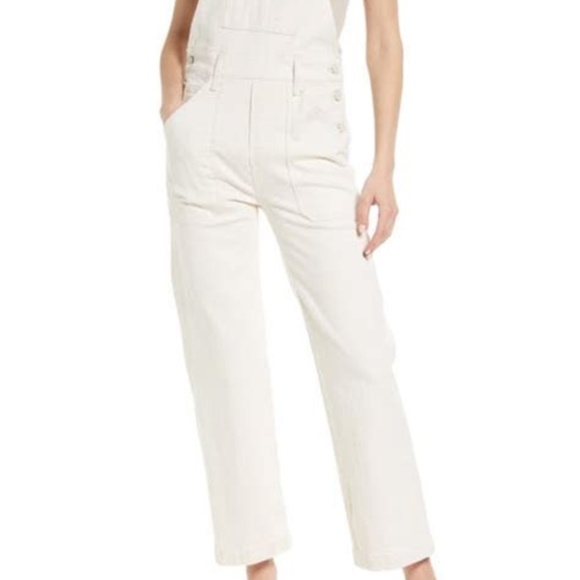 Mother The Patch Pocket Overalls In Act Natural - Picture 2 of 6